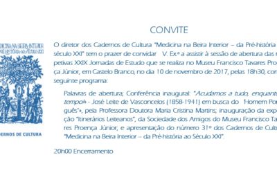 XXIX Jornadas de Estudo “Medicina na Beira Interior – da Pré-história ao Século XX”