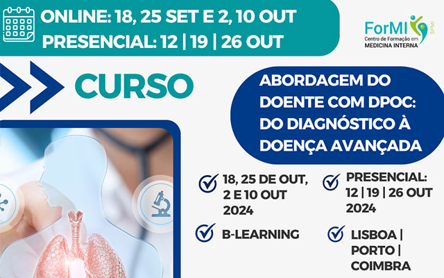 Curso Abordagem do Doente com DPOC – Membros do NEDResp com valor reduzido de inscrição