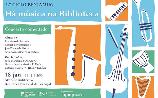 CONCERTO | 2.º Ciclo Benjamim. Há Música na Biblioteca! | 18 jan. ’25 | 11h00 | Átrio do Anfiteatro