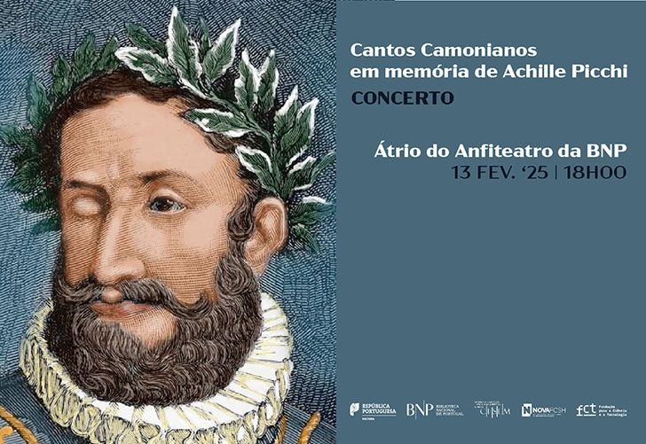 CONCERTO | Cantos Camonianos em memória de Achille Picchi | 13 fev. '25 | 18h00-19h30 | Átrio do Anfiteatro | Entrada livre